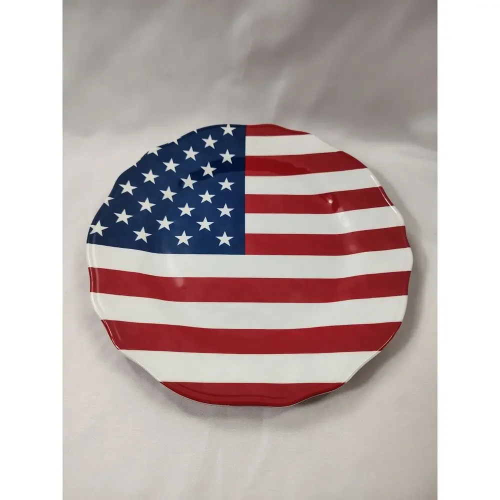 Pier 1 American Flag Patriotic July 4th Stars Stripes Melamine 8.5
